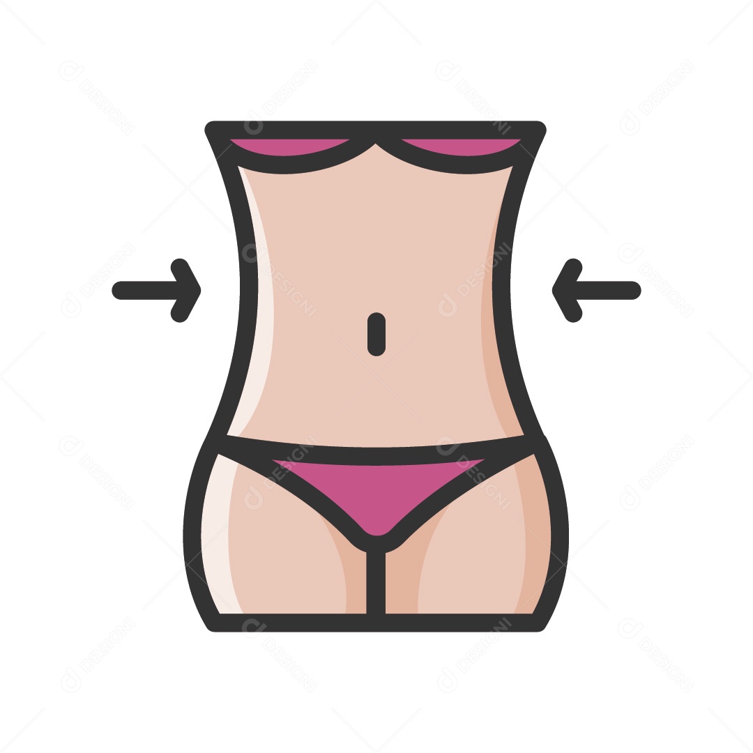 Ícone de Cintura Fina Ilustração Vetor EPS