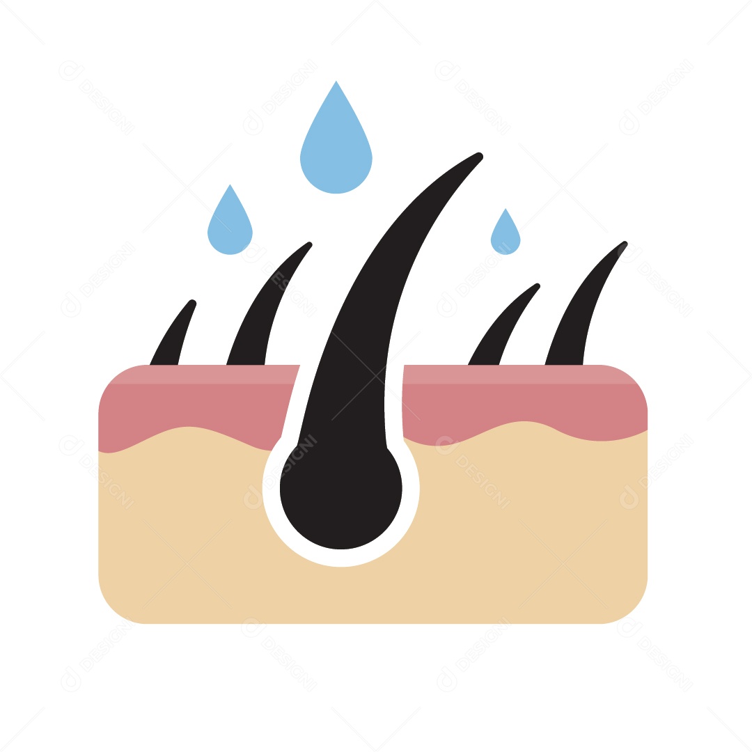 Couro Capilar Ilustração Vetor EPS