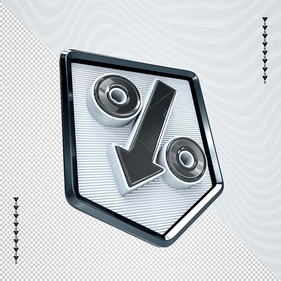 Discount Black and White 3D Element for PSD Composition