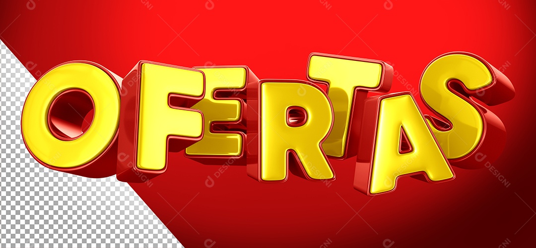 Ofertas Selo 3D Dourado e Vermelho para Composição PSD