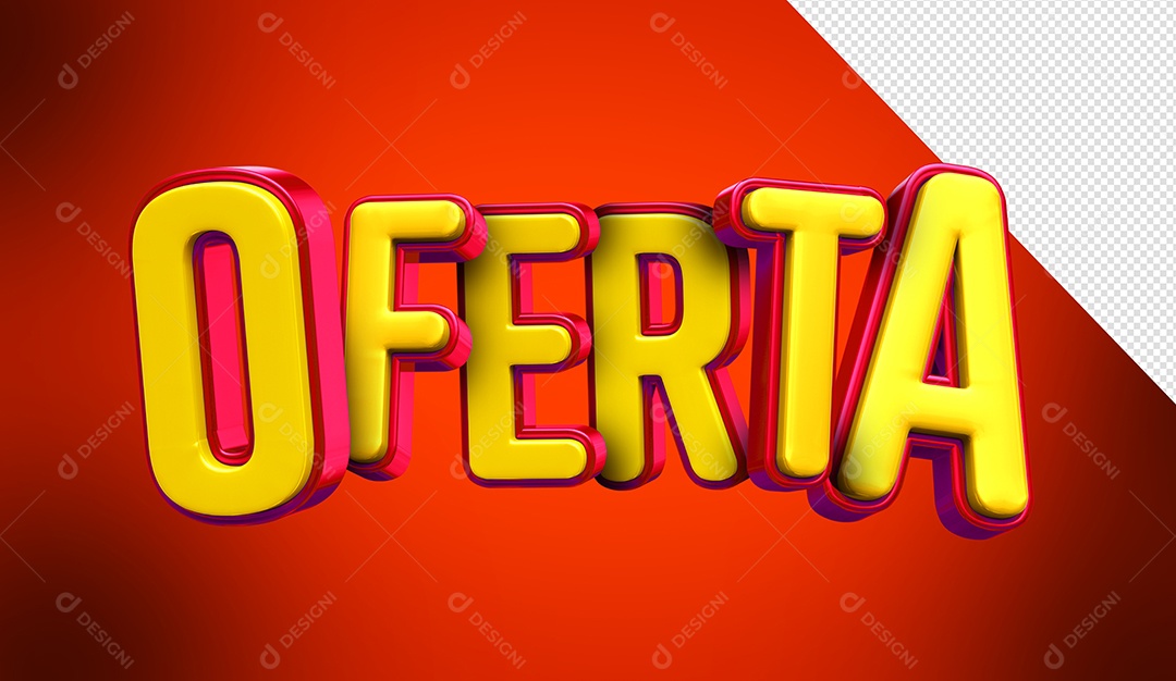 Oferta Selo 3D Amarelo e Vermelho para Composição PSD