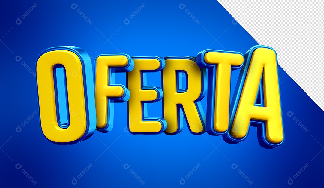 Oferta Selo 3D Amarelo e Azul para Composição PSD