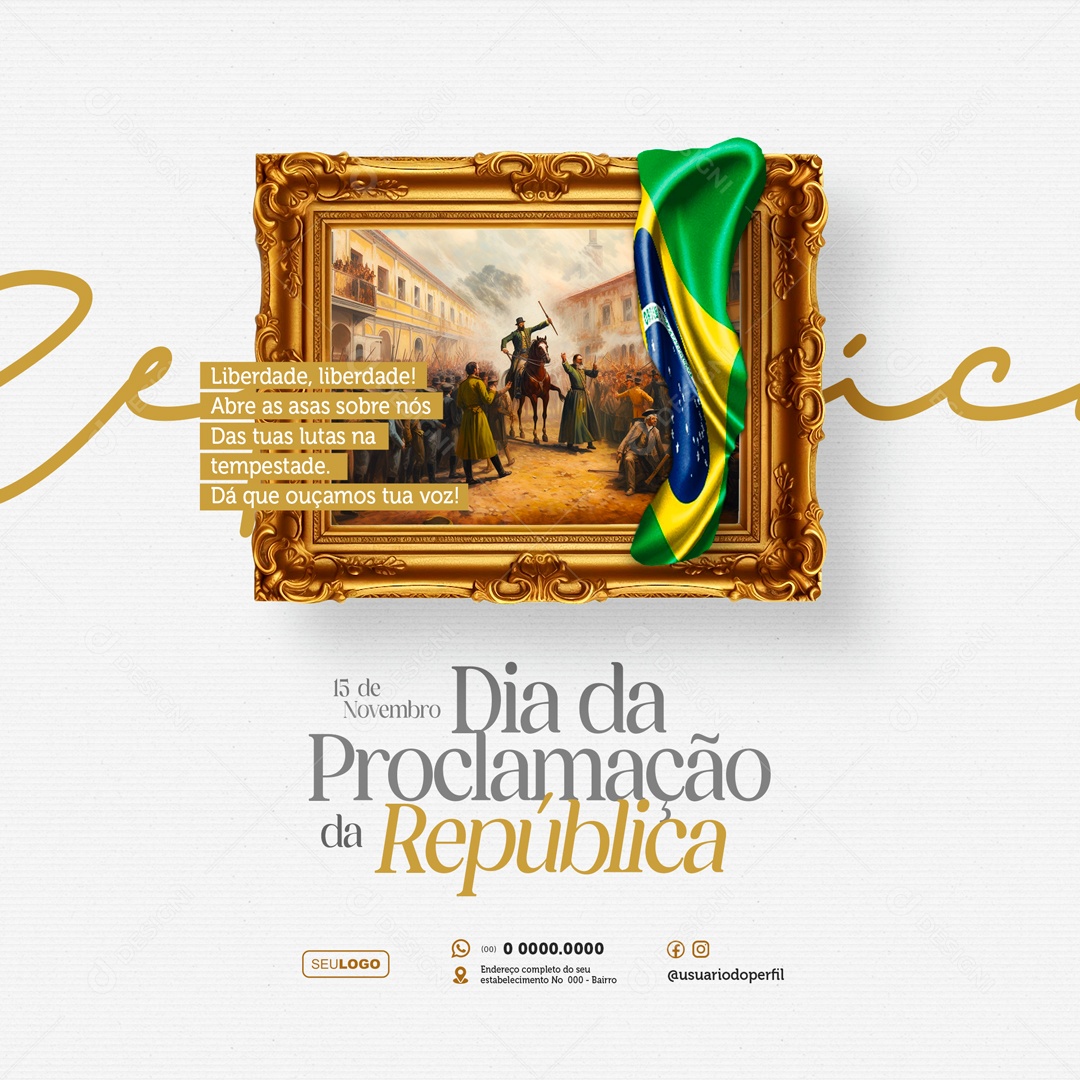 Social Media Dia Da Proclamação Da República 15 De Novembro PSD Editável