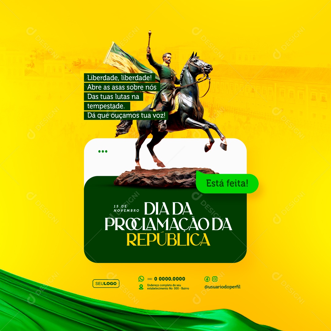 Social Media Está Feita Dia Da Proclamação Da República PSD Editável