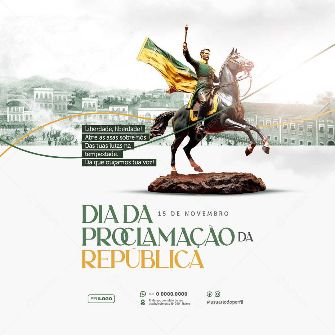 Feed Liberdade Liberdade Proclamação Da República Social Media PSD Editável