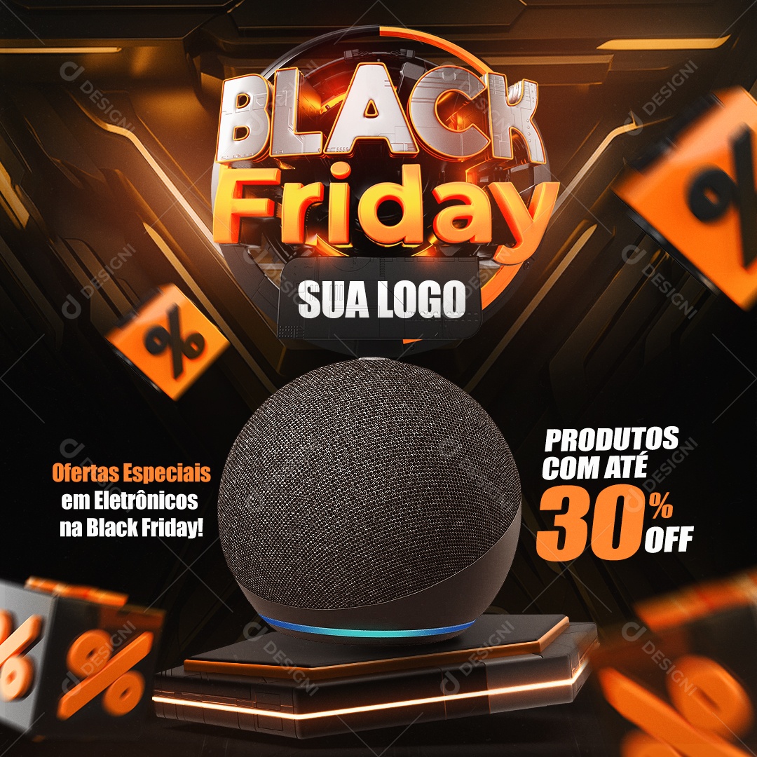 Black Friday Ofertas Especiais Eletrônicos Social Media PSD Editável