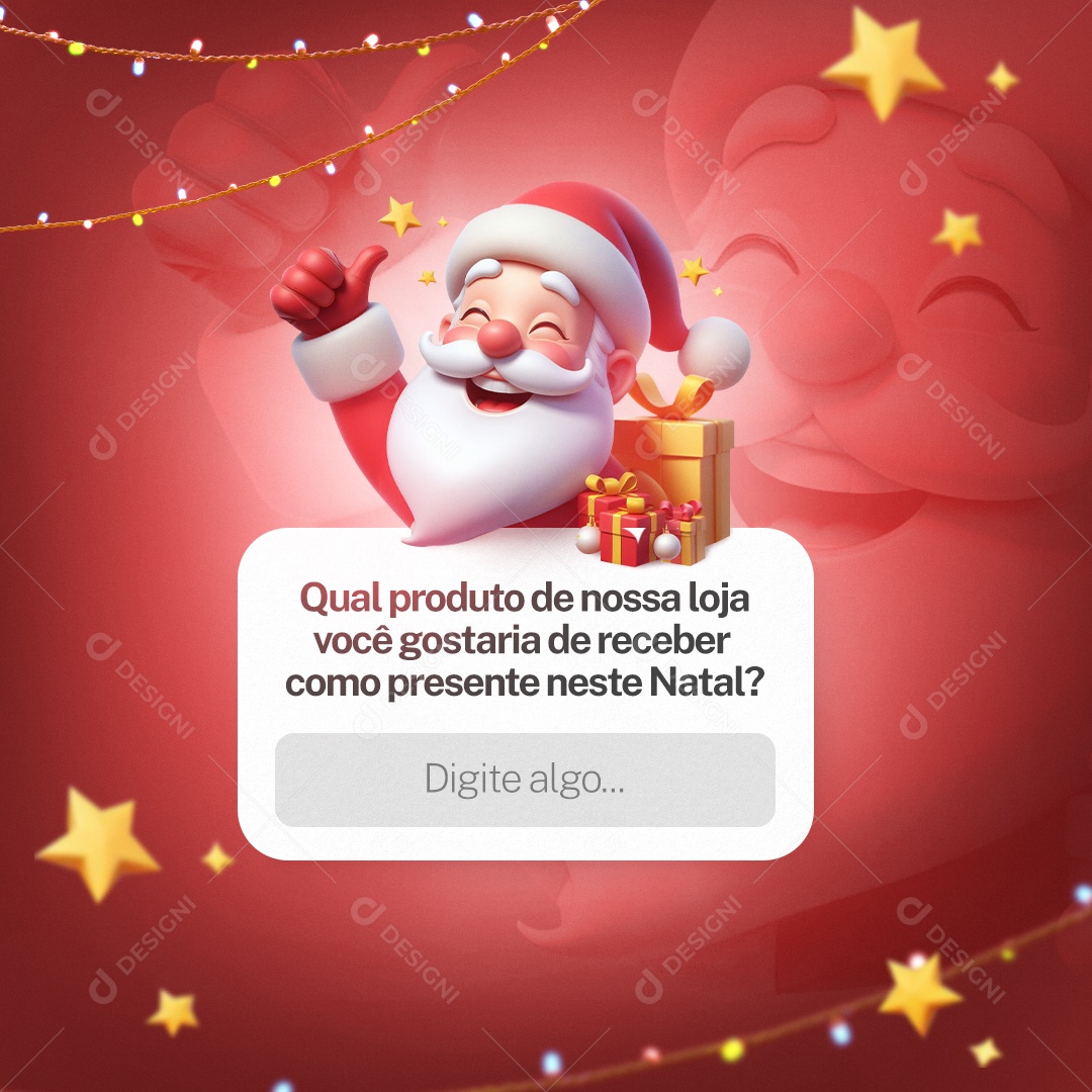 Feliz Natal Qual Produto da nossa Loja Você Gostaria de Receber Como Presente Social Media PSD Editável