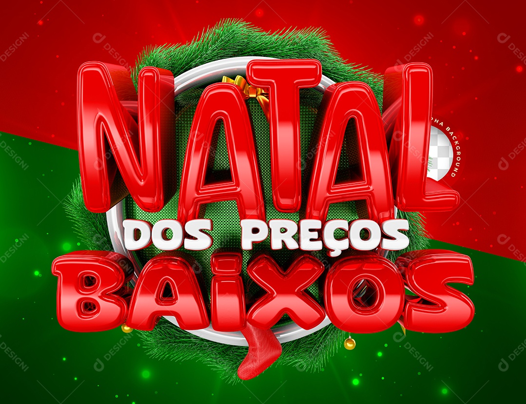 Natal Dos Preços Baixos Selo 3D Para Composição PSD