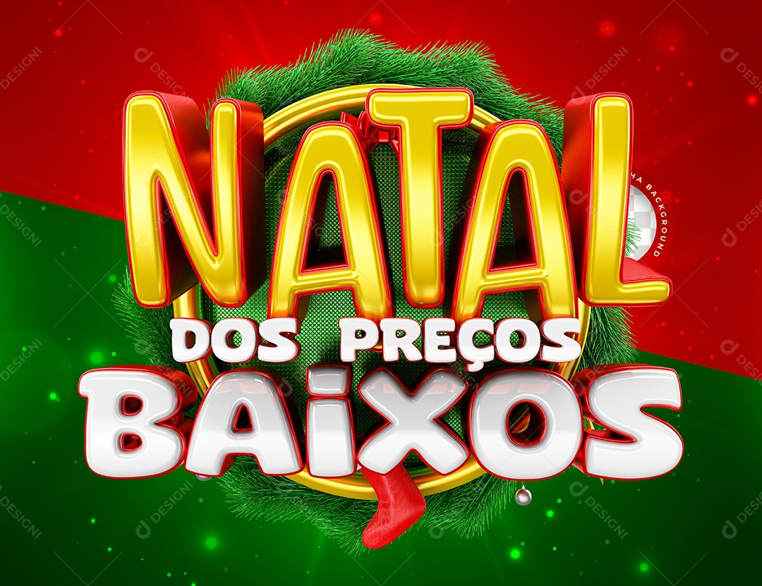 Selo 3D Natal Dos Preços Baixos PSD Editável