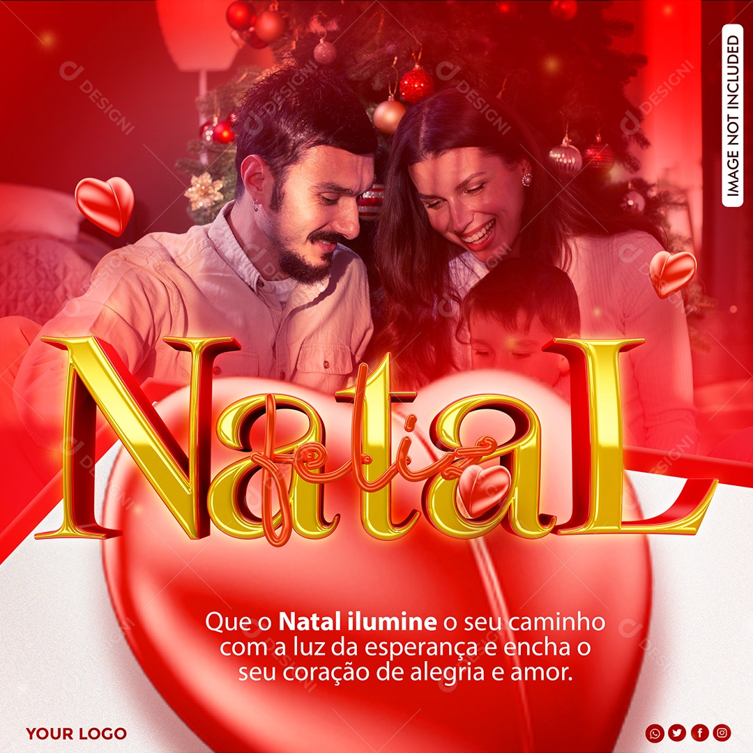 Feliz Natal Luz Da Esperança Social Media PSD Editável