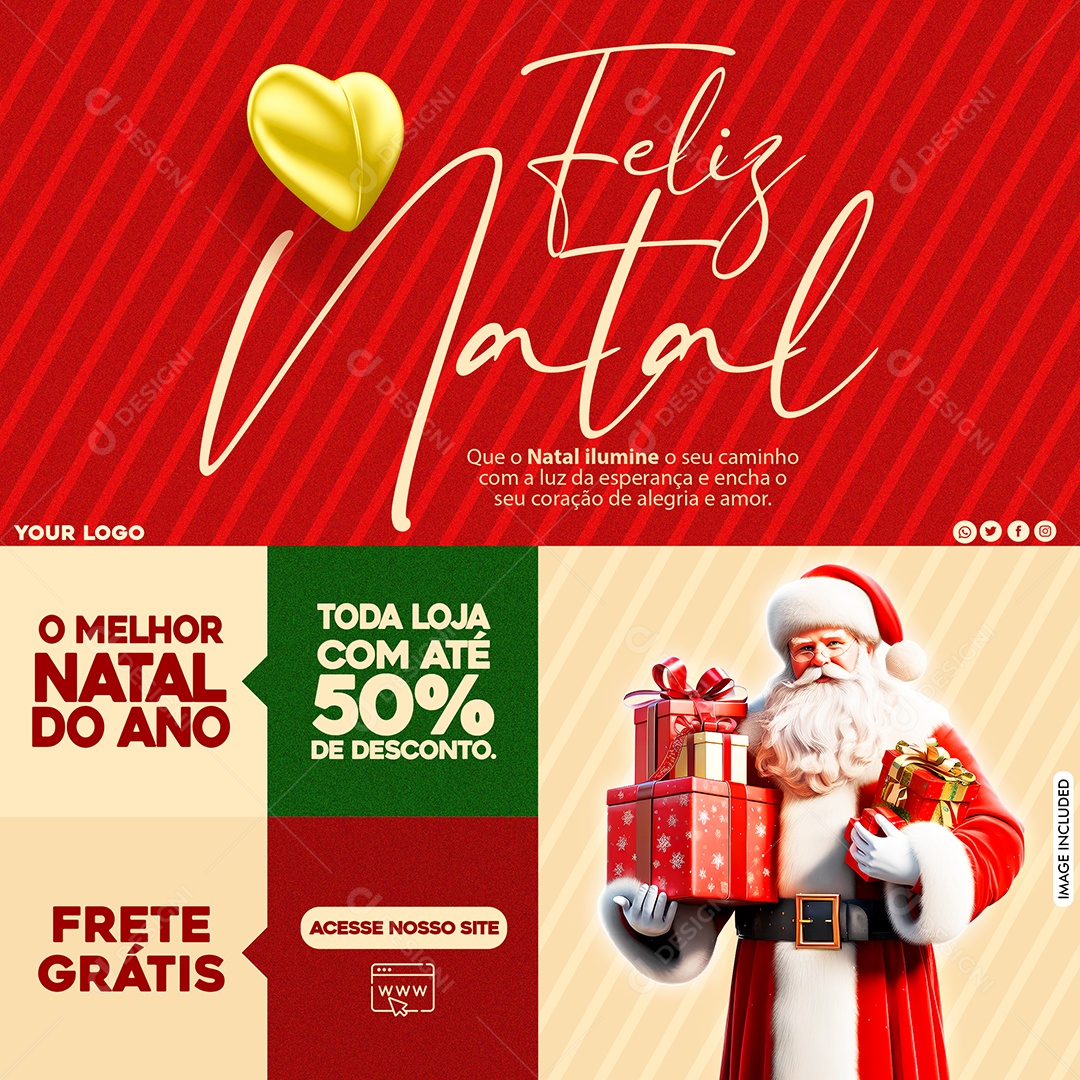 Social Media O Melhor Natal Toda Loja Com Desconto PSD Editável