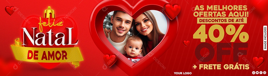 Social Media Carrossel Feliz Natal De Amor As Melhores Ofertas PSD Editável