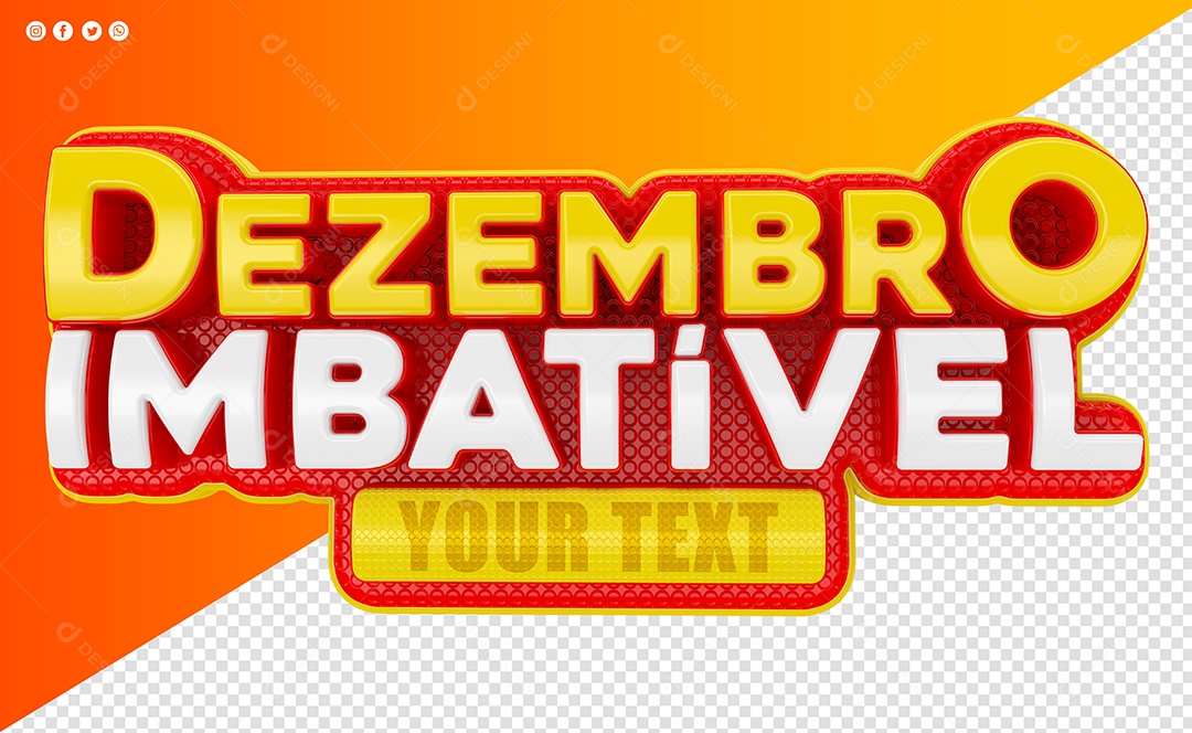 Dezembto Imbativel Texto 3D Para Composição PSD