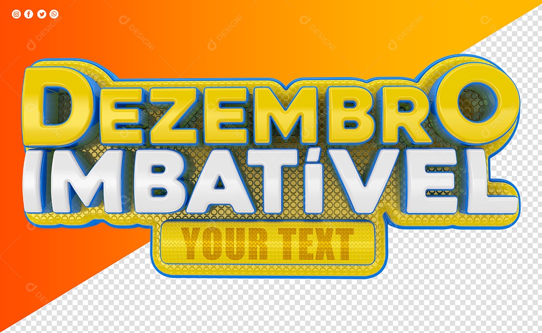 Selo 3D Dezembro Imbativel Para Composição PSD