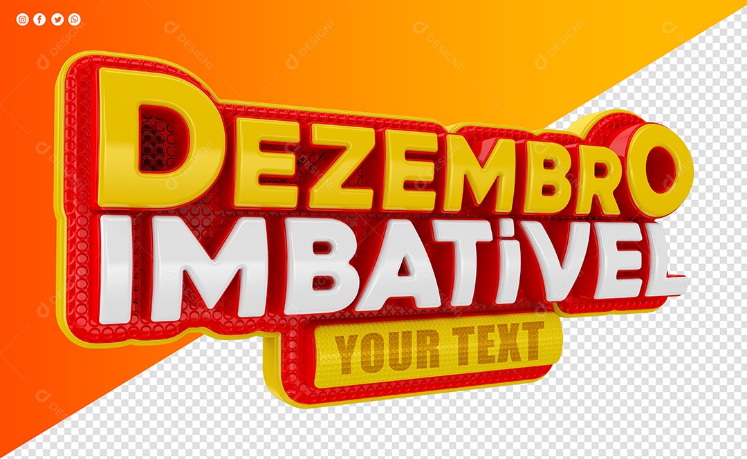 Dezembro Imbativel Texto 3D Para Composição PSD