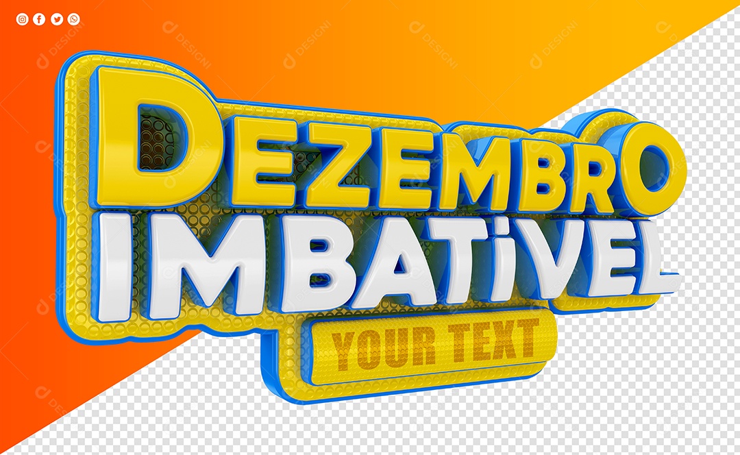 Unbeatable December 3D Text For PSD Composition
