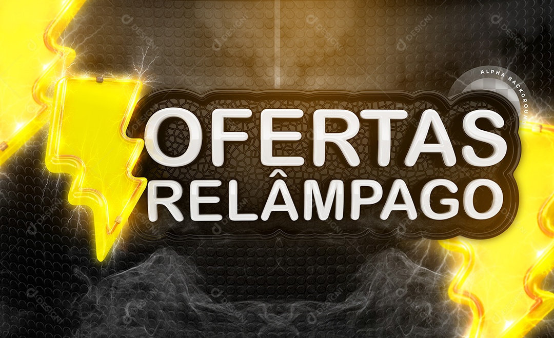Selo 3D Ofertas Relâmpago Para Composição PSD
