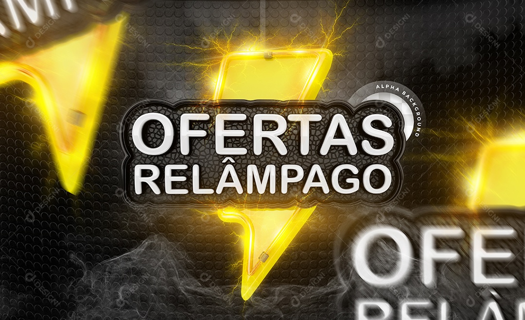 Selo 3D Ofertas Relâmpago Para Composição PSD