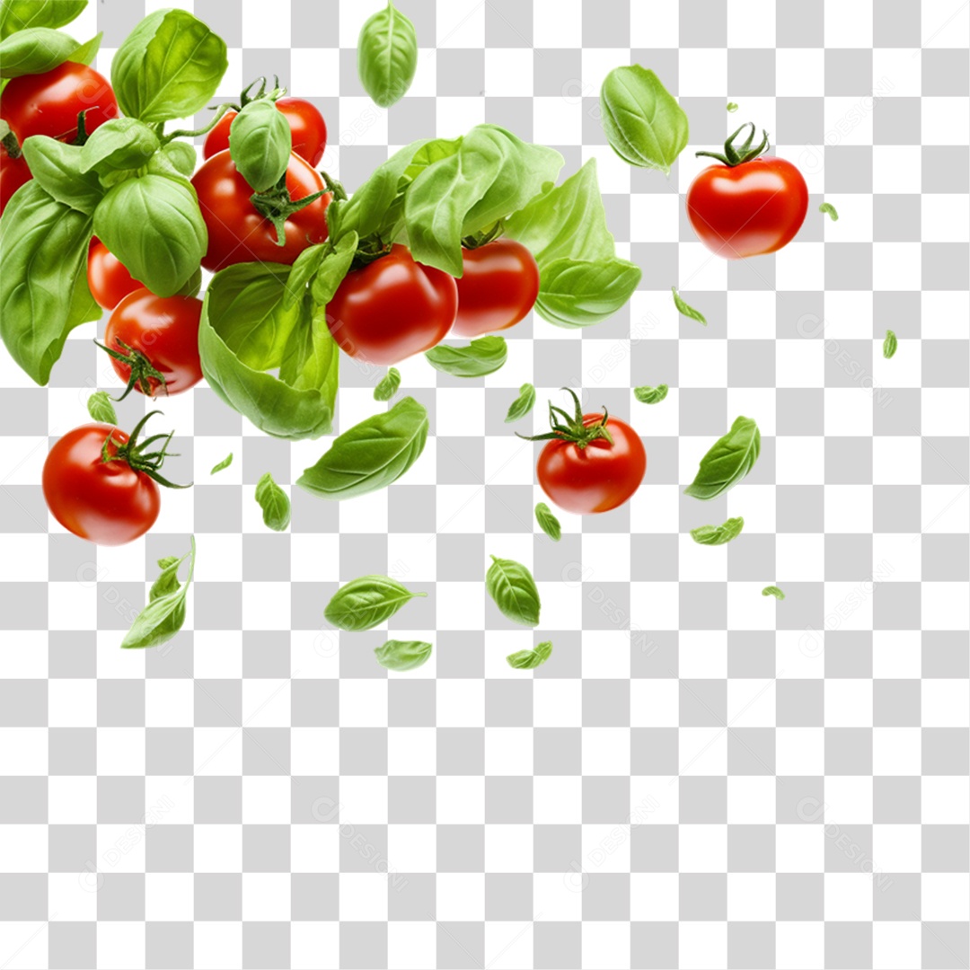 Folhas e Tomates PNG Transparente