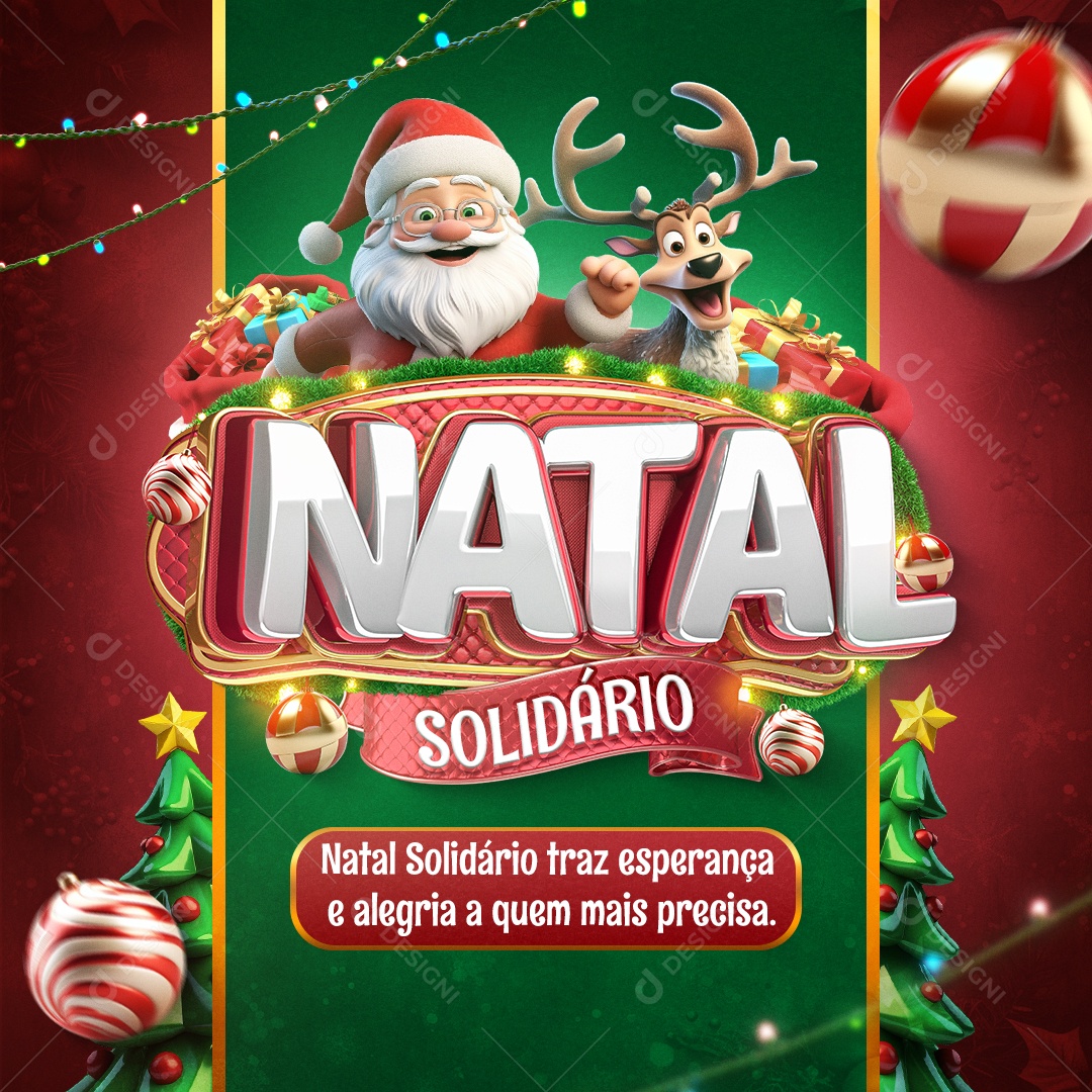 Natal Solidário Traz Esperança e Alegria a quem Precisa Social Media PSD Editável