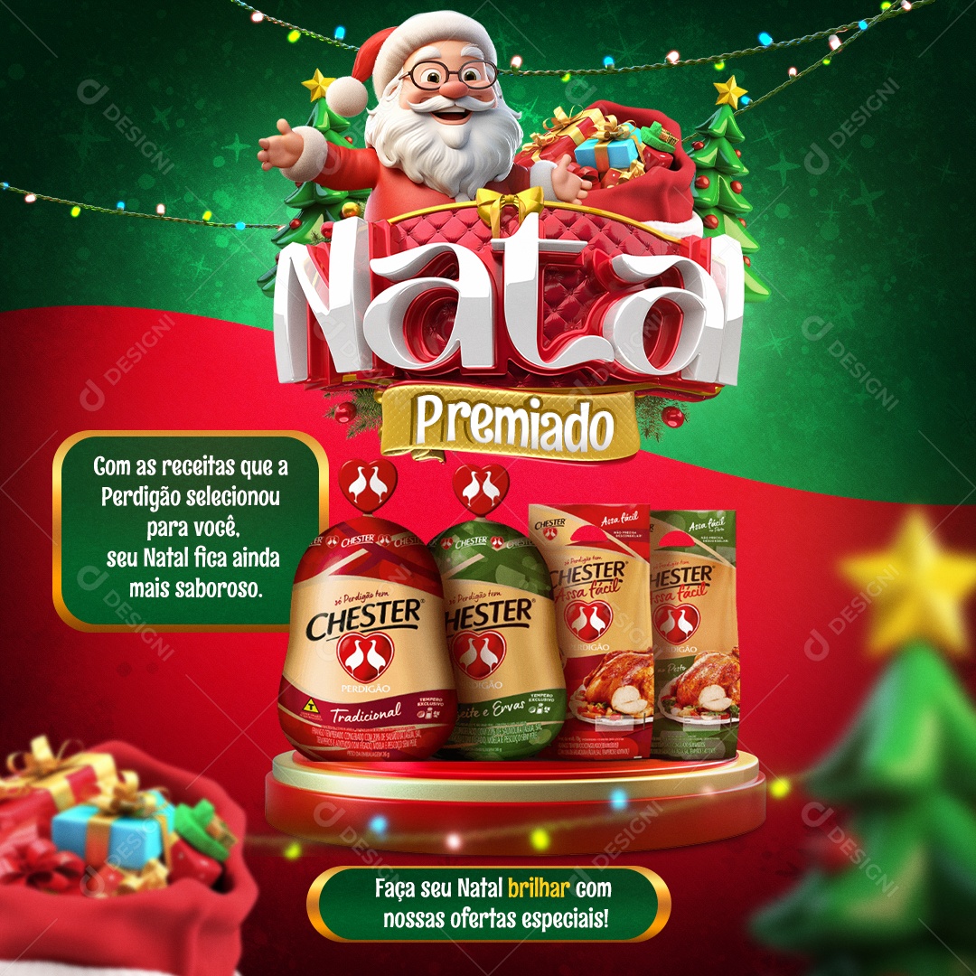Natal Premiado com as Receitas que a Perdigão Selecionou para Você Social Media PSD Editável