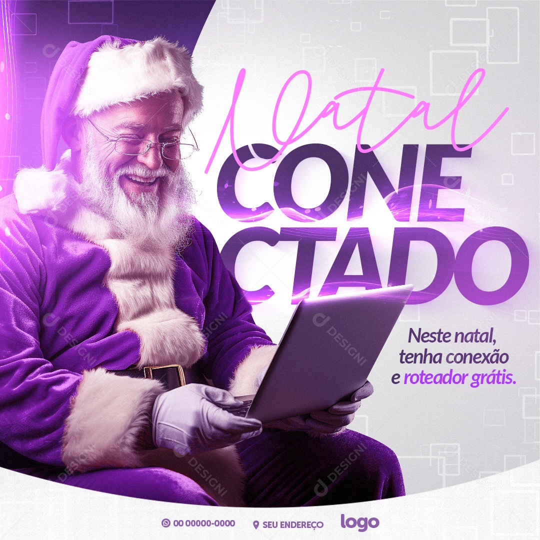 Internet Natal Conectado Tenha Conexão e Roteador Grátis Social Media PSD Editável