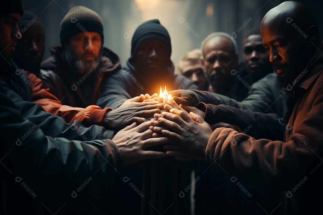 Trabalhando juntos o conceito de trabalho em equipe com as mãos unidas