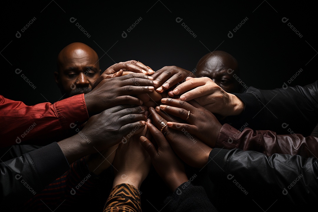 Trabalhando juntos o conceito de trabalho em equipe com as mãos unidas