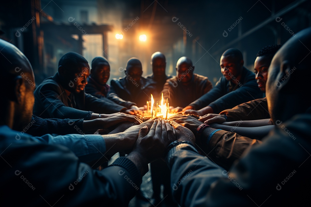 Trabalhando juntos o conceito de trabalho em equipe com as mãos unidas