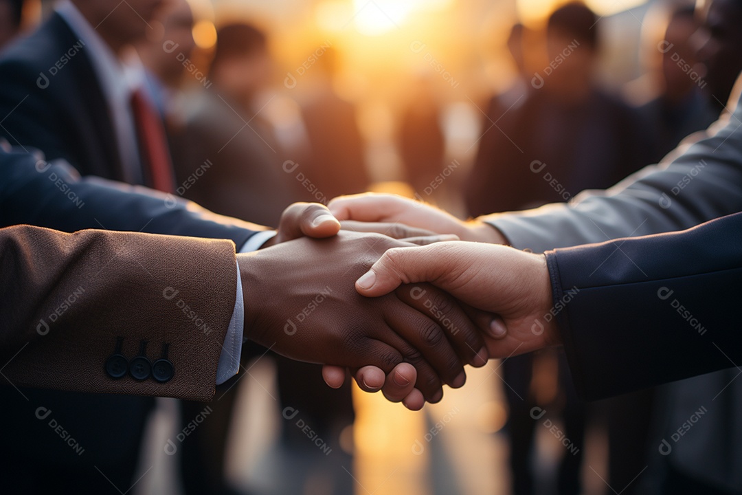 Trabalhando juntos o conceito de trabalho em equipe com as mãos unidas