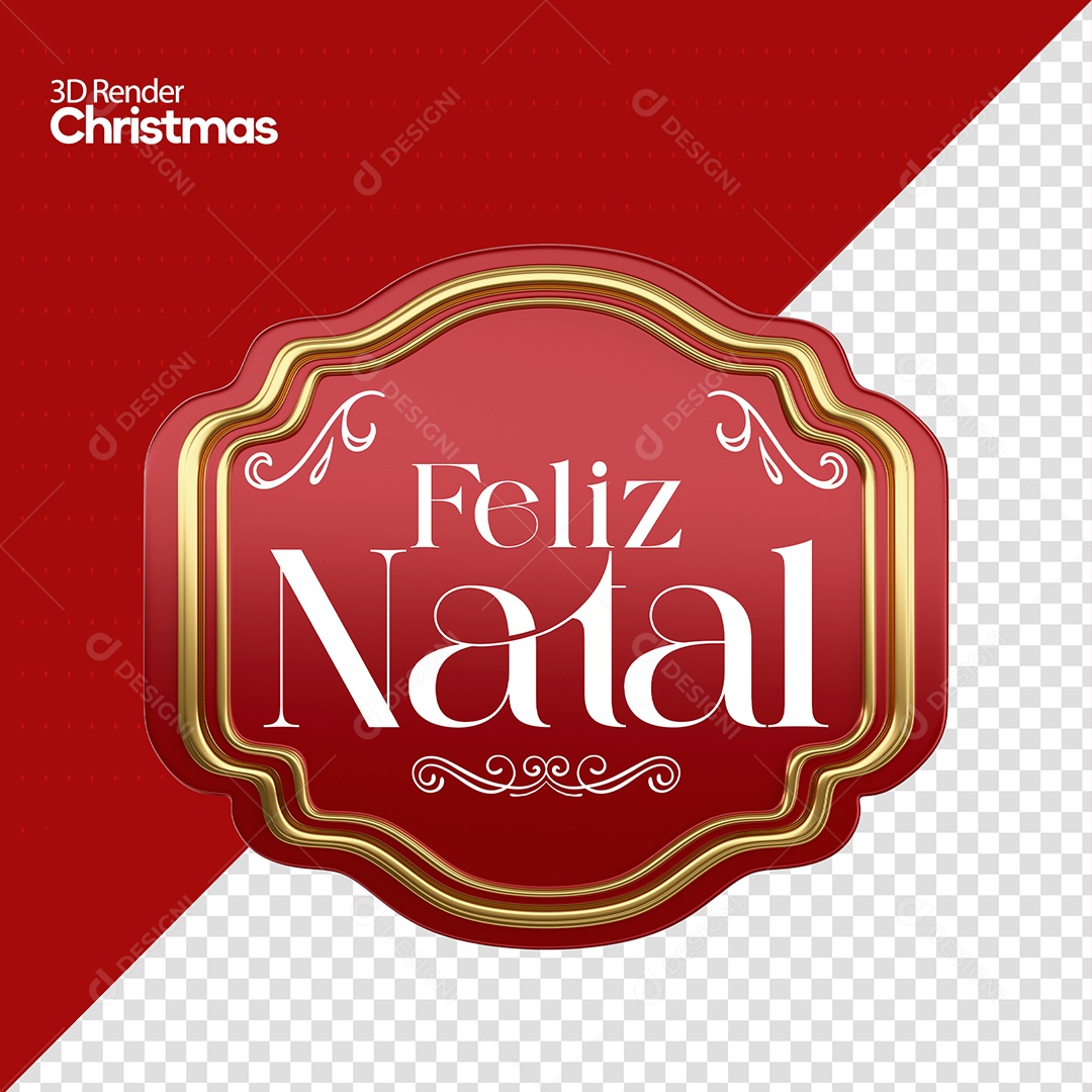 Selo 3D Quadro Feliz Natal Para Composição PSD