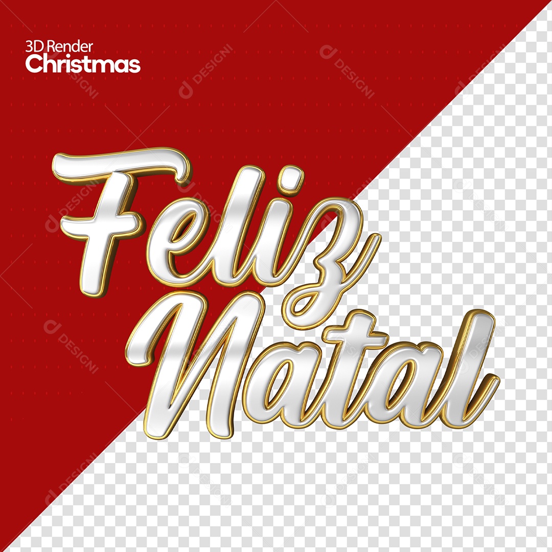 Feliz Natal Texto 3D Para Composição PSD