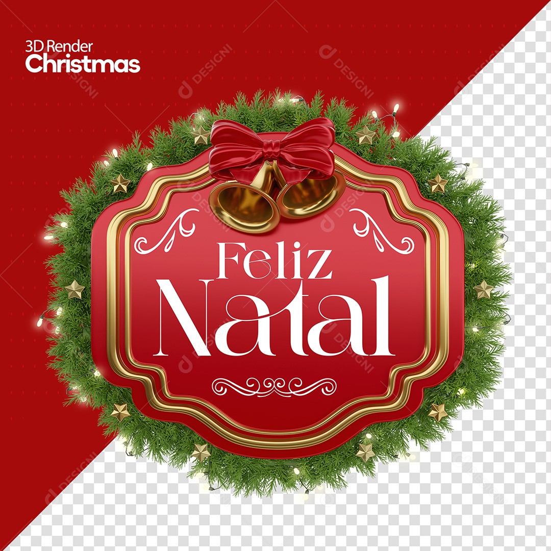 Feliz Natal Selo 3D Para Composição PSD