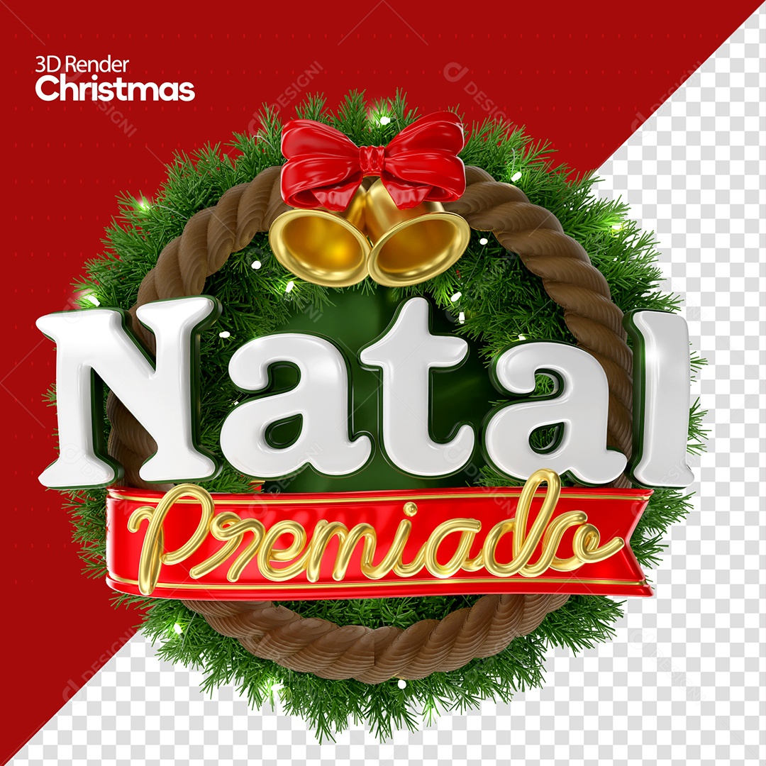 Natal Premiado Selo 3D Para Composição PSD