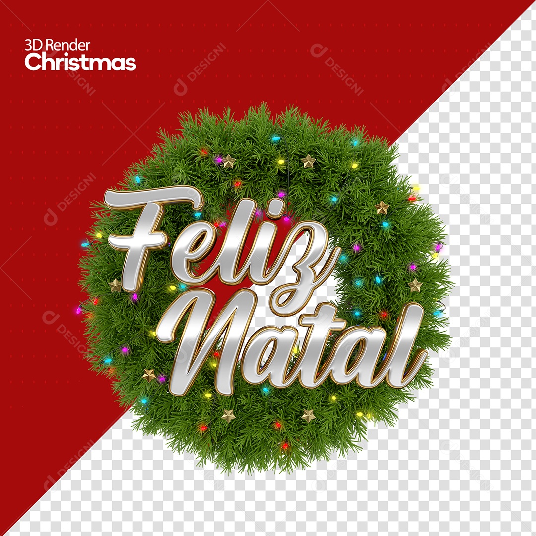 Feliz Natal Selo 3D Para Composição PSD