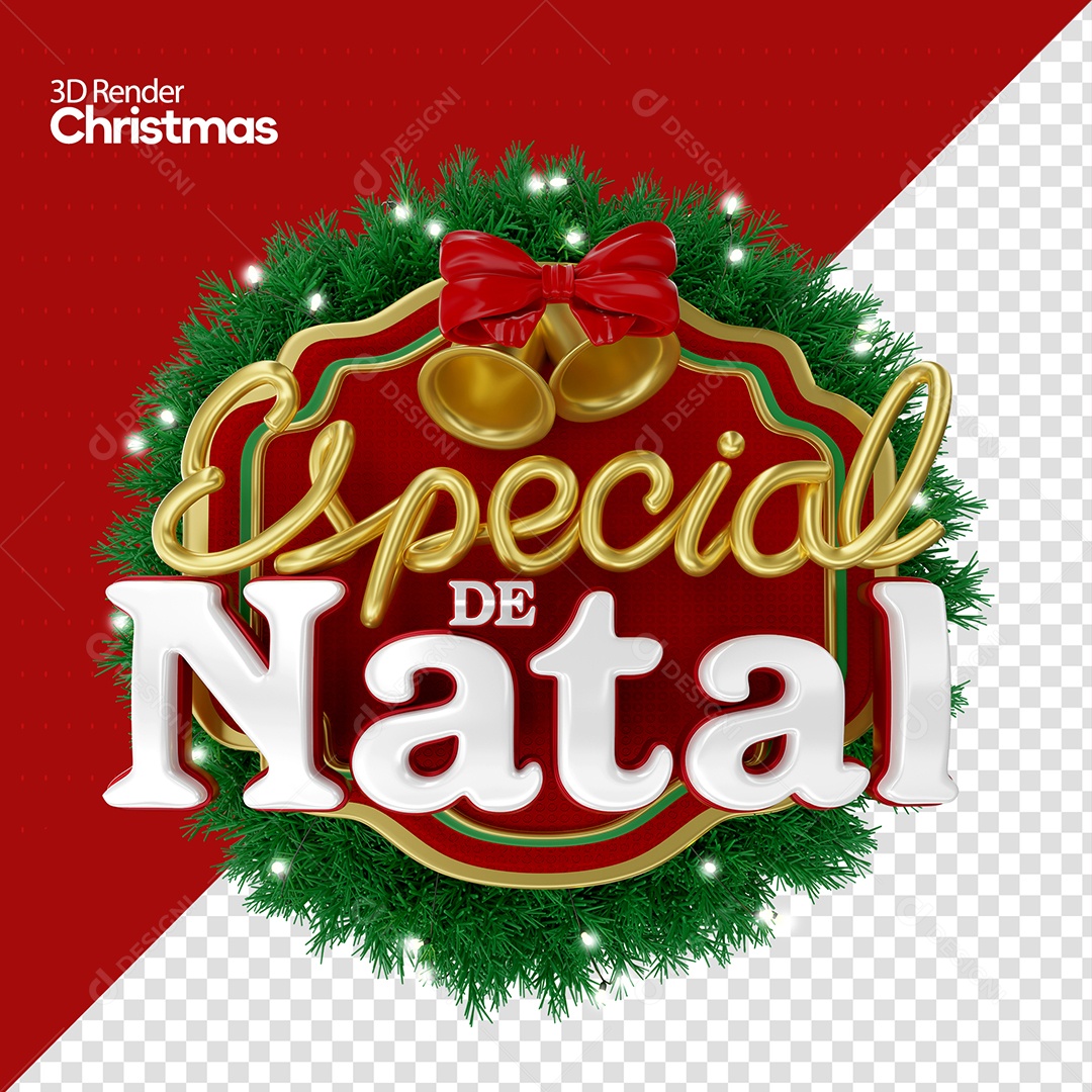 Selo 3D Especial De Natal Para Composição PSD