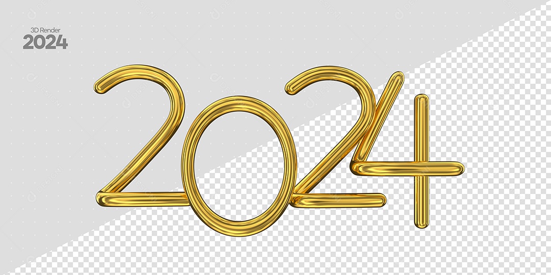 Número 3D 2024 Para Composição PSD