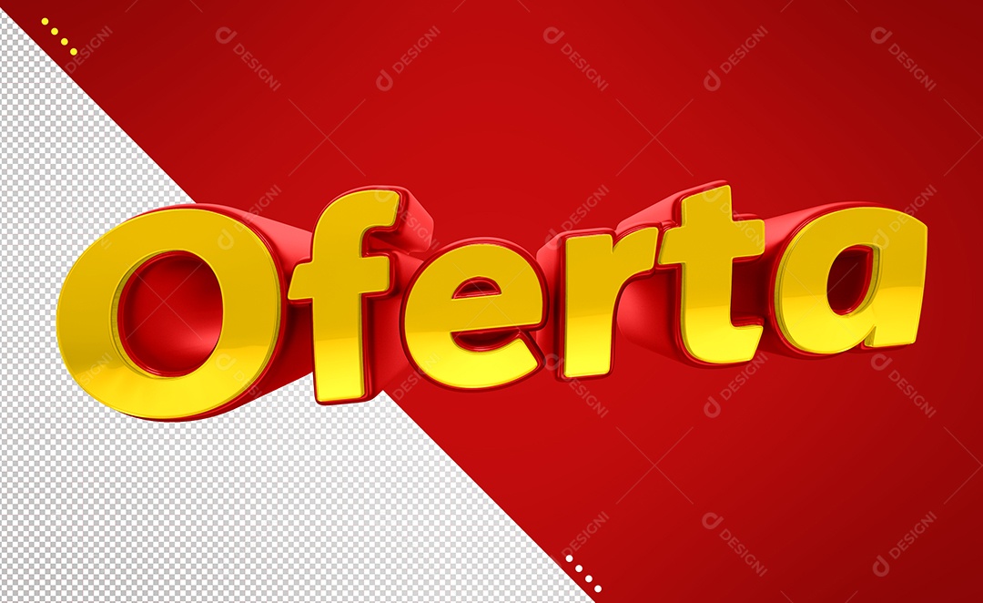 Oferta Selo 3D Amarelo e Vermelho para Composição PSD