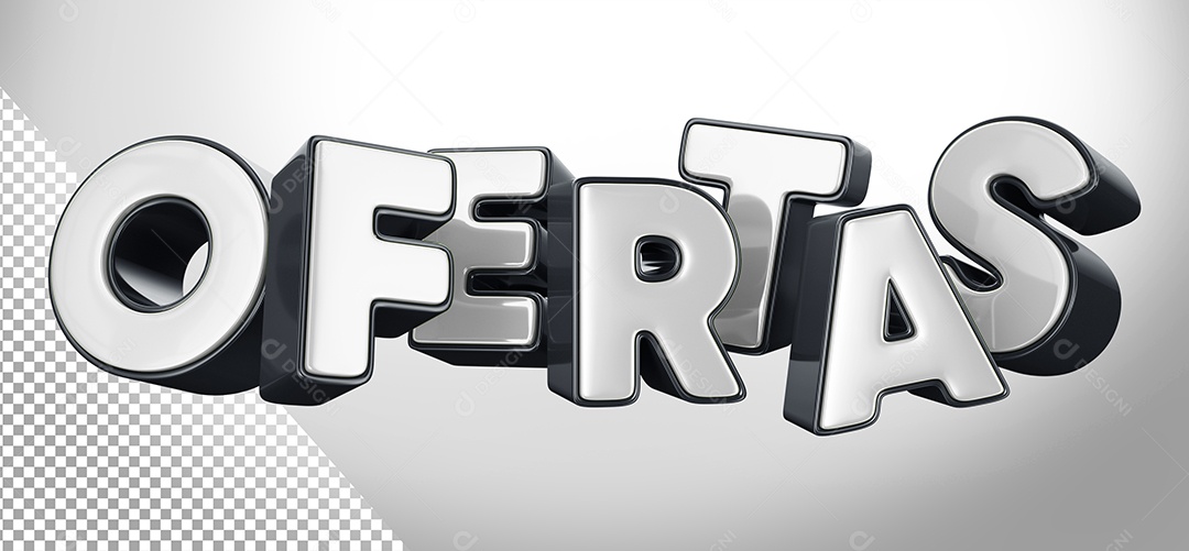 Ofertas Selo 3D Cinza e Preto para Composição PSD