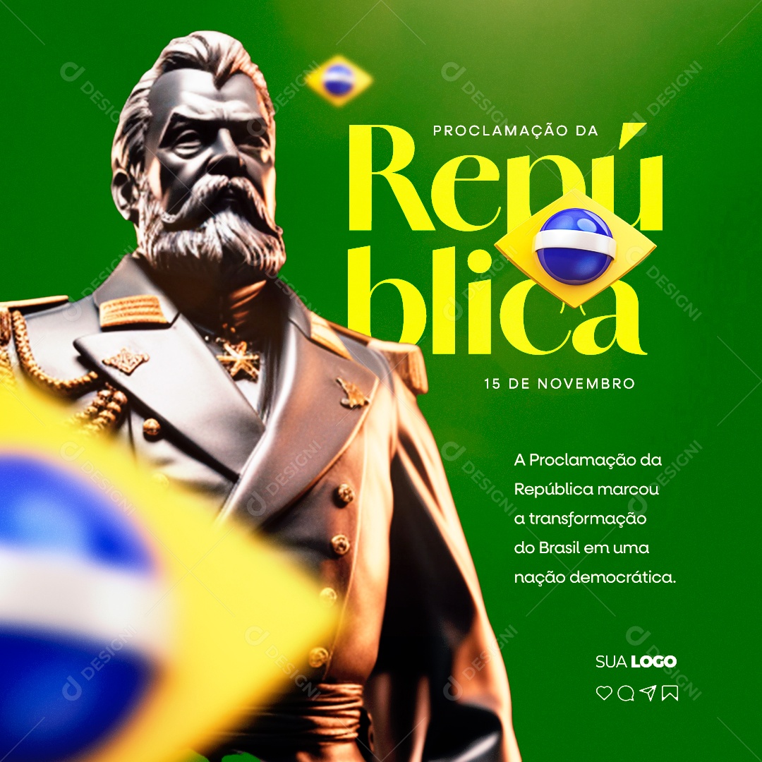 Social Media Republic Proclamation Day November 15th Editable PSD