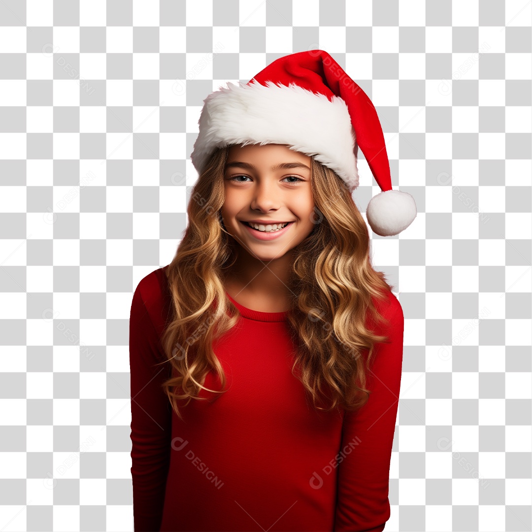 Menina Vestida Para o Natal PNG Transparente