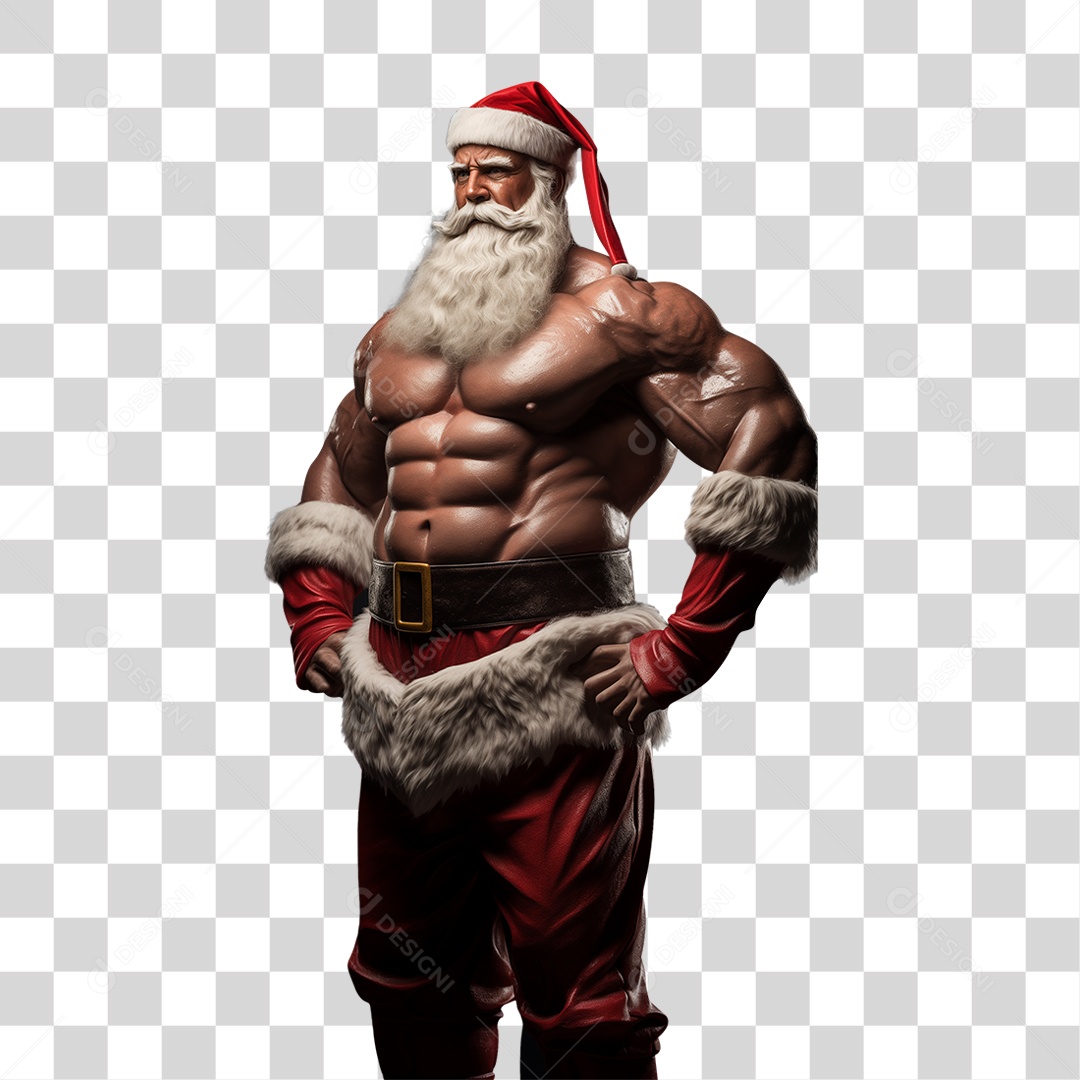 Homem Vestido de Papai Noel Para o Natal PNG Transparente