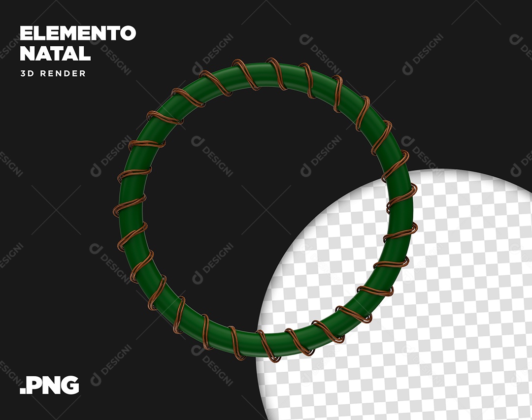 Elemento 3D Guirlanda De Natal Para Composição PSD + PNG