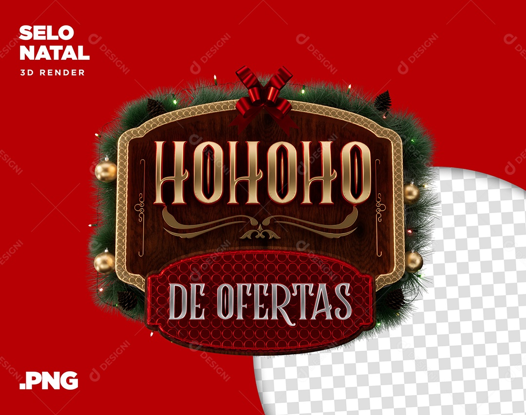 Selo 3D Hohoho De Ofertas Para Composição PSD + PNG