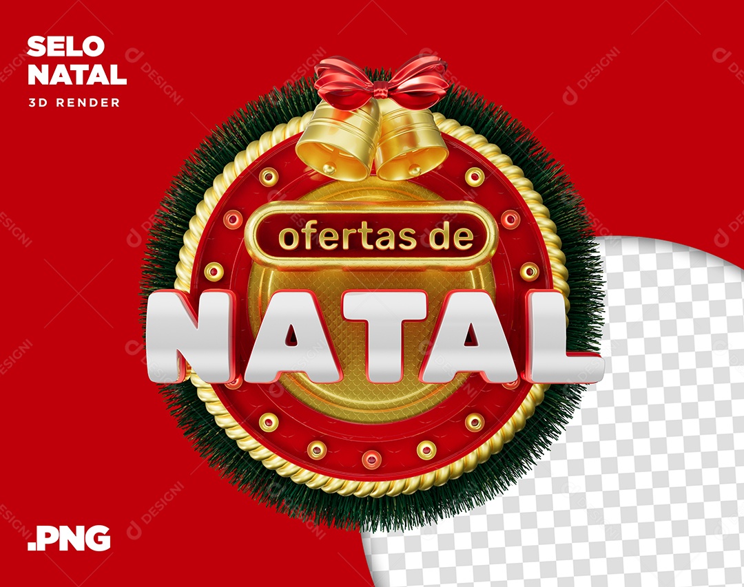 Selo 3D Ofertas De Natal Para Composição PSD + PNG