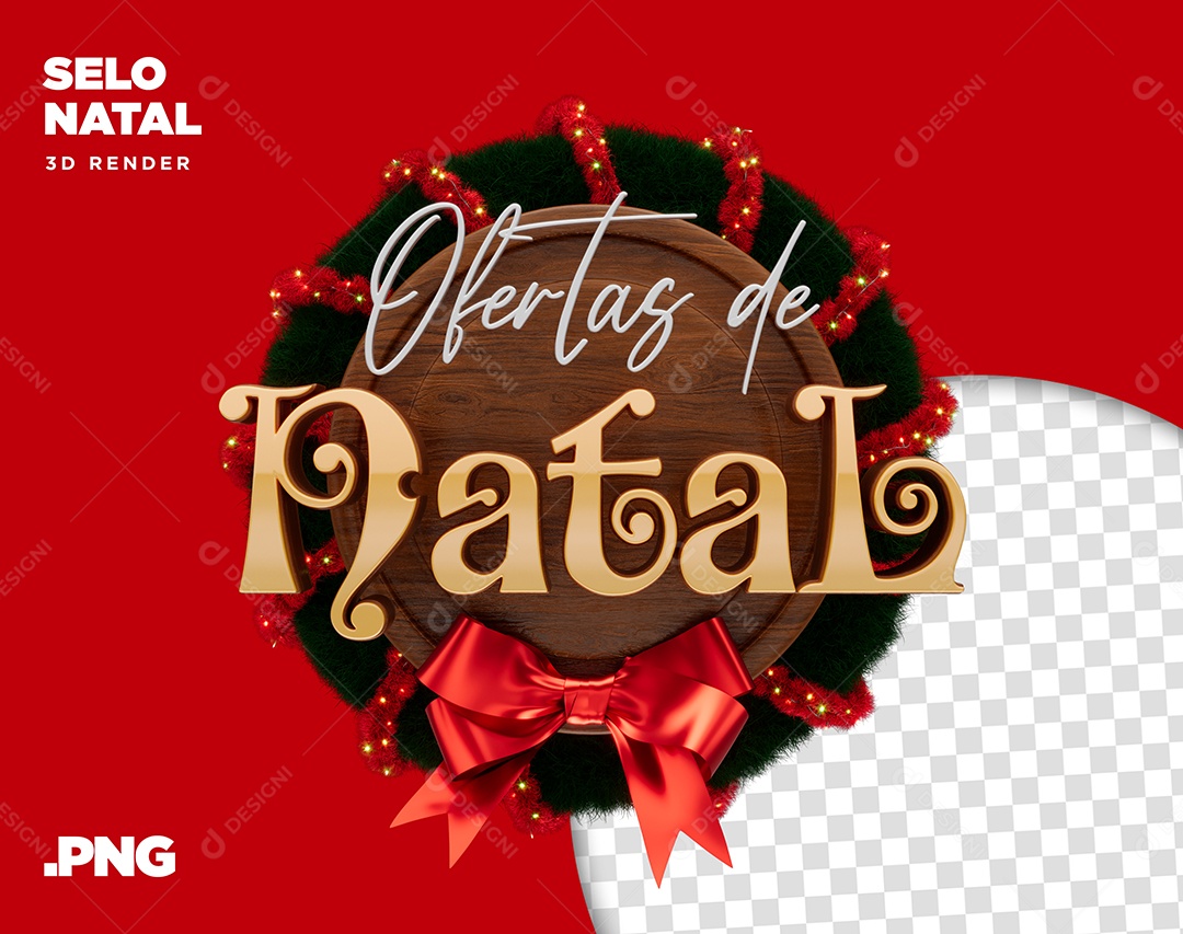 Selo 3D Ofertas De Natal Para Composição PSD + PNG
