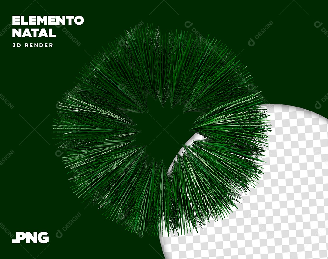 Elemento 3D Guirlanda De Natal Para Composição PSD + PNG