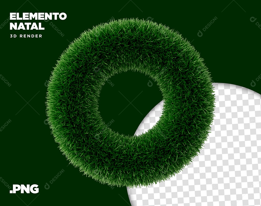 Elemento 3D Guirlanda Natal Para Composição PSD + PNG
