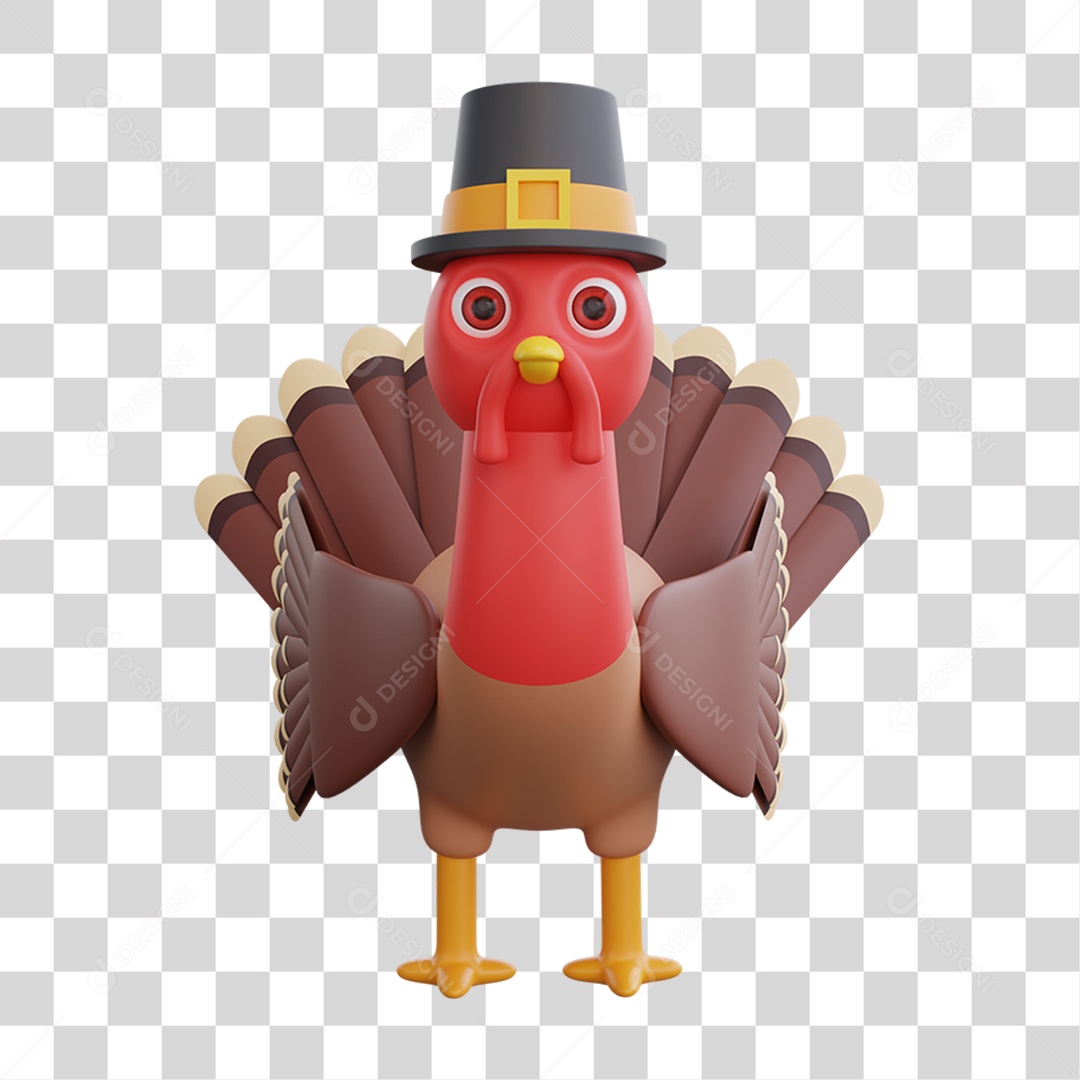 Elemento 3D Peru de Natal Ceia Natalina PNG Transparente