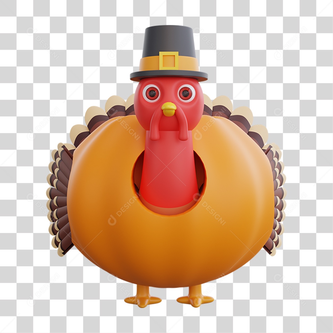 Elemento 3D Peru de Natal Ceia Natalina PNG Transparente